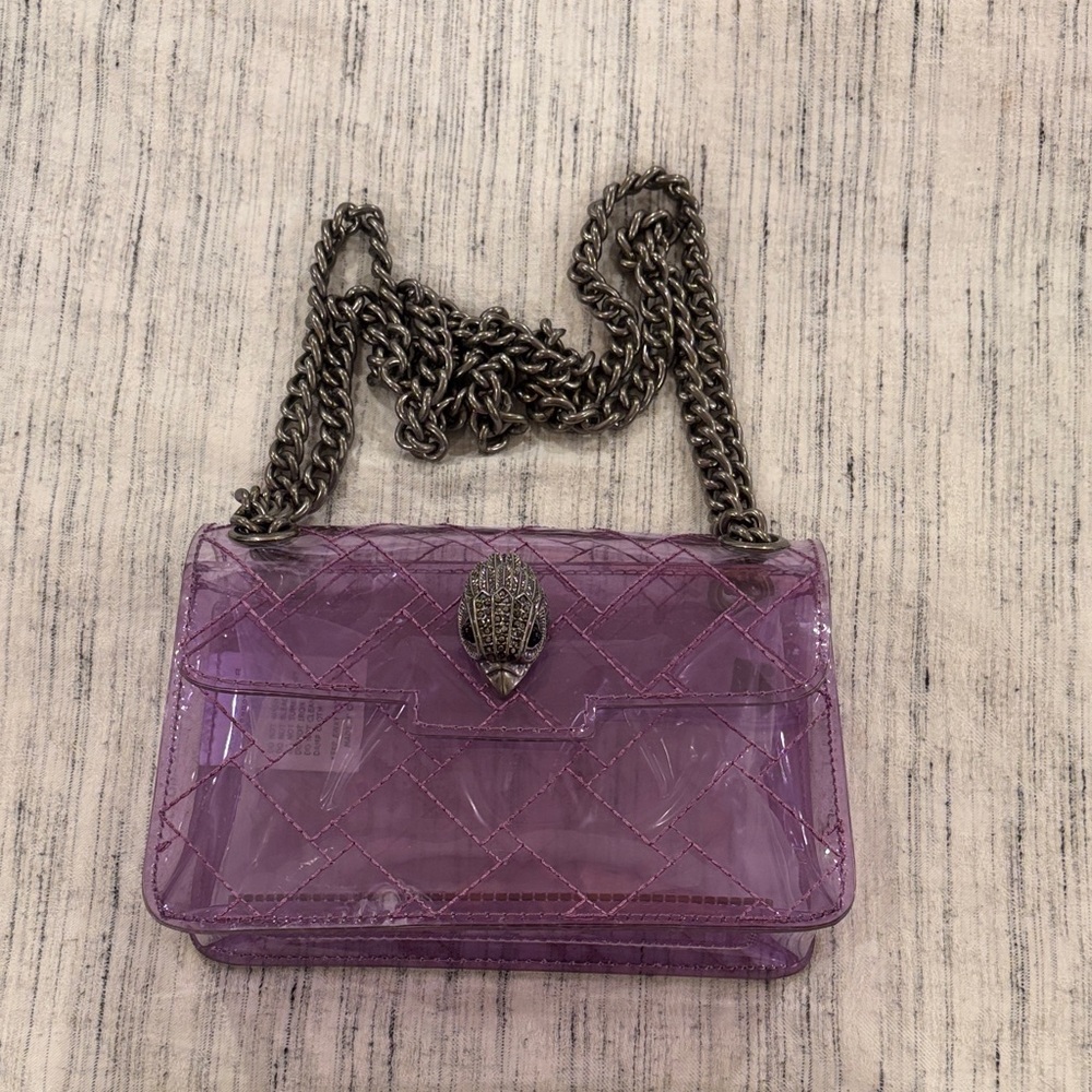 Kurt Geiger Lilac Quilted Chain Shoulder Bag